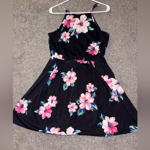 Monteau Pink and White Halter A-Line Mini Dress